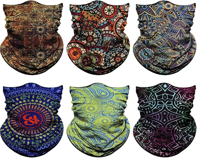 Venswell Neck Gaiter Face Mask Men Women, Seamless Bandana Rave Face Cover - Image 2