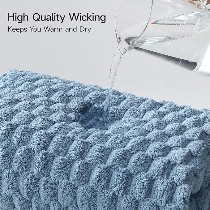 REDKISS 4 Pack Blue Microfiber Bath Towels - Image 5