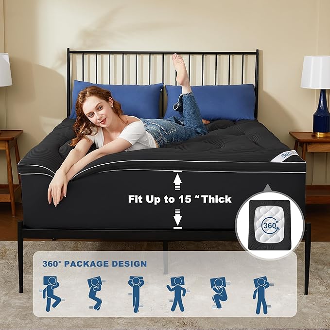 BEDLORE Twin Mattress Topper, Thick Pillow Top Pad - Image 4