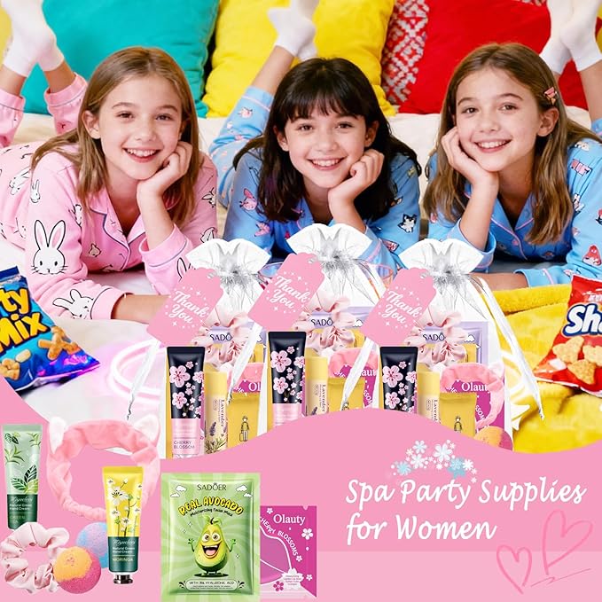 55Pcs Spa Party Supplies for Girls, Spa Party Favors Skincare Fruit Face Masks - Image 4