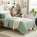 CozyLux Twin XL Comforter Set Sage Green, 5 Pieces Twin Extra Long Bed in a Bag by CozyLux