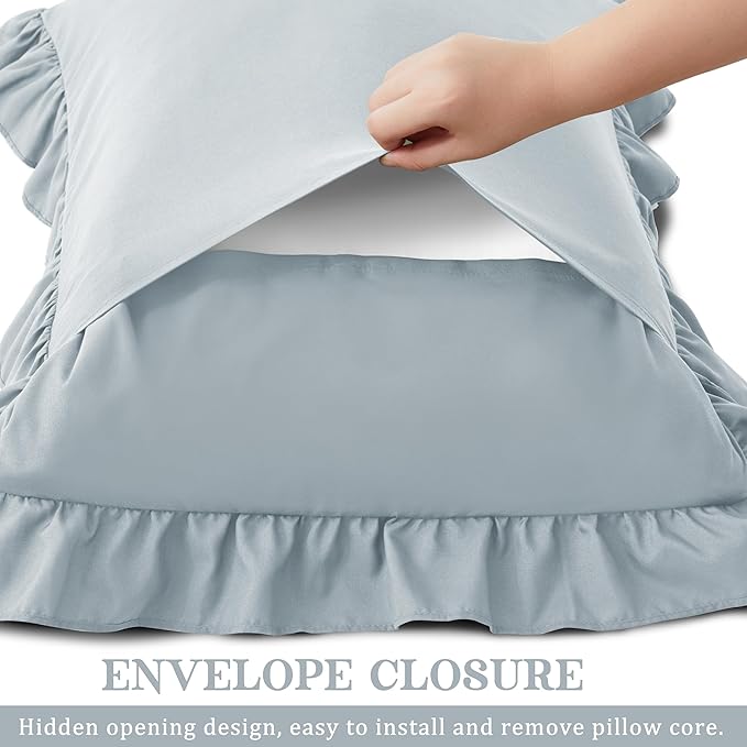 KKJIAF Ruffle Body Pillow Cases Set of 1, Ruffled Pillow Covers - Image 5