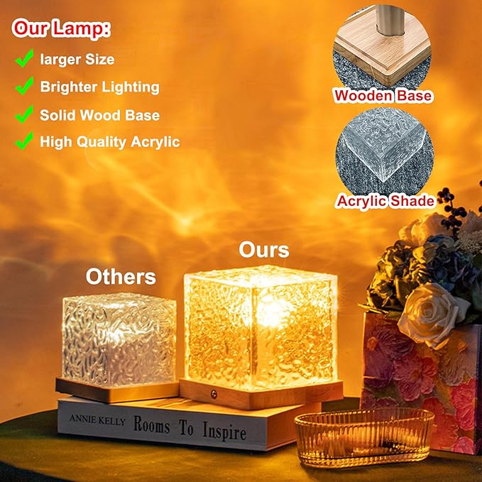 Aurora Ocean Wave Lights Projector No Wiring, Touch Cube Color Changing Light - Image 2