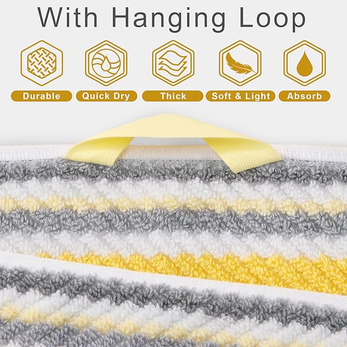 Bath Towels with Hanging Loops, Quick Dry, Absorb & Lightweight, 2 Bath 28"x52" - Image 2