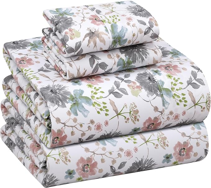 RUVANTI 100% Cotton Sheets – Queen Size Percale Bedding, Cooling & Breathable by Ruvanti