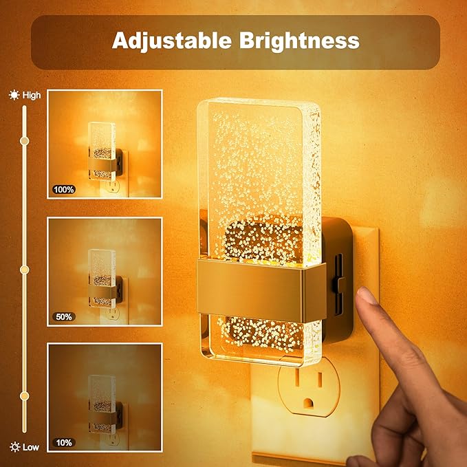 JandCase Night Lights Plug into Wall, Dusk to Dawn Sensor, Acrylic Bubble Design - Image 2