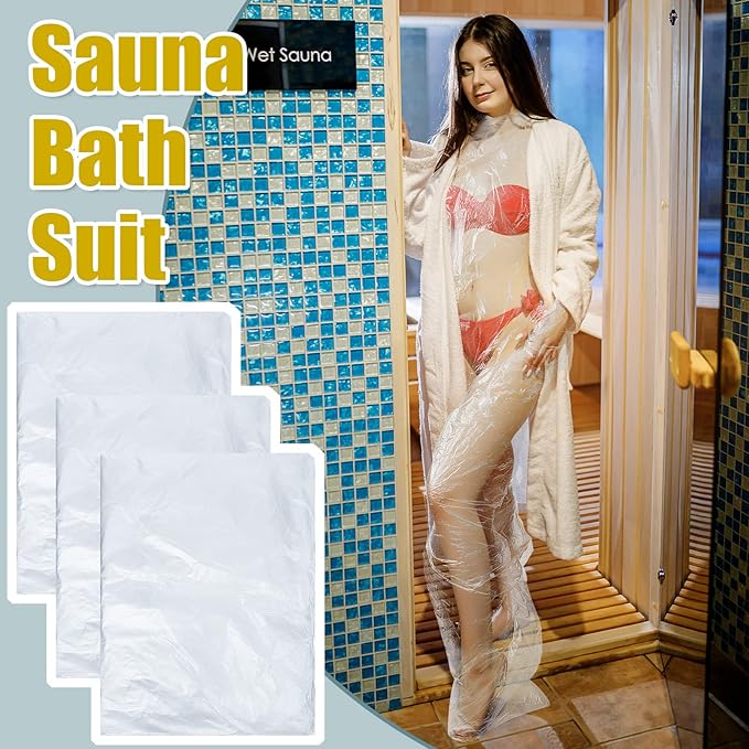 Xtinmee Disposable Body Wraps PE Sauna Bath Suit Plastic Body Sauna Wrap - Image 5