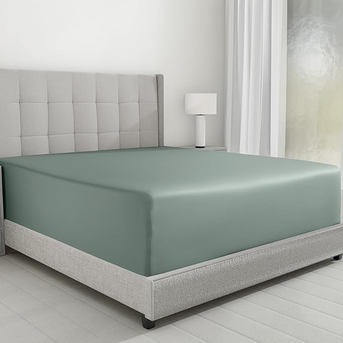 Luxuriously Soft Twin Fitted Sheet, 600 Thread Count, Sateen Sheets, 100% by CaliforniaDesignDen