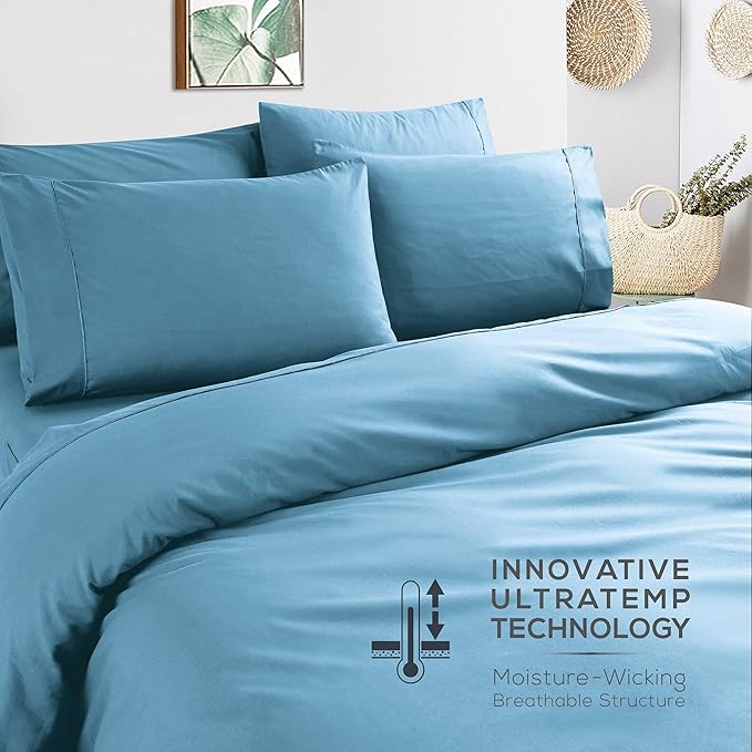 Mueller Ultratemp King Size Sheets Set, Super Soft 1800, 6 Piece, Deep Pocket - Image 6