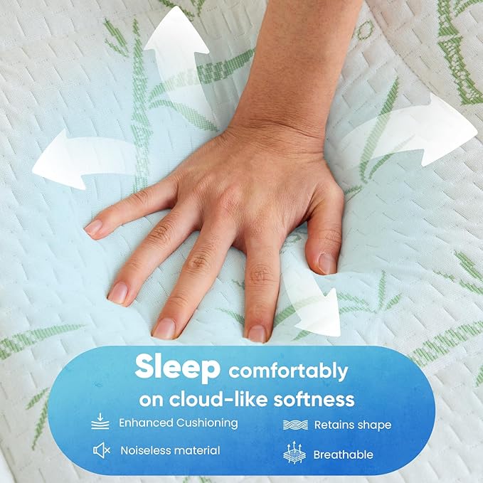 DUMOS Dual Layer Mattress Topper Full Size, 2 Inch Gel Memory Foam + 1 Inch - Image 5