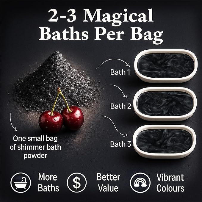 Black Cherry Shimmer Bath Bomb in A Bag - Image 3