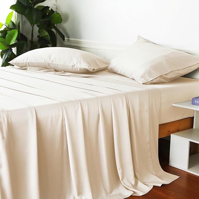 Bamboo Viscose Flat Sheets Only, 400 Thread Count Sateen Weave Twin Size Flat - Image 8
