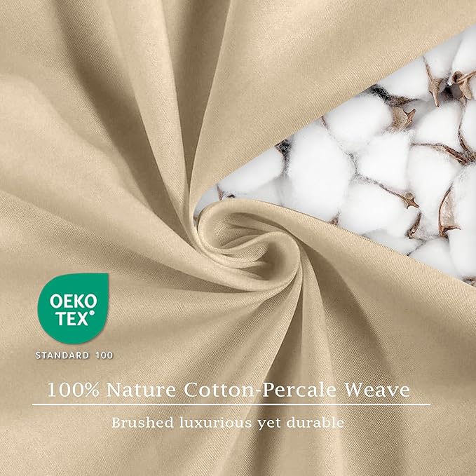 FreshCulture Pure Cotton Fitted Sheets King Size, 300 Thread Count Percale - Image 6