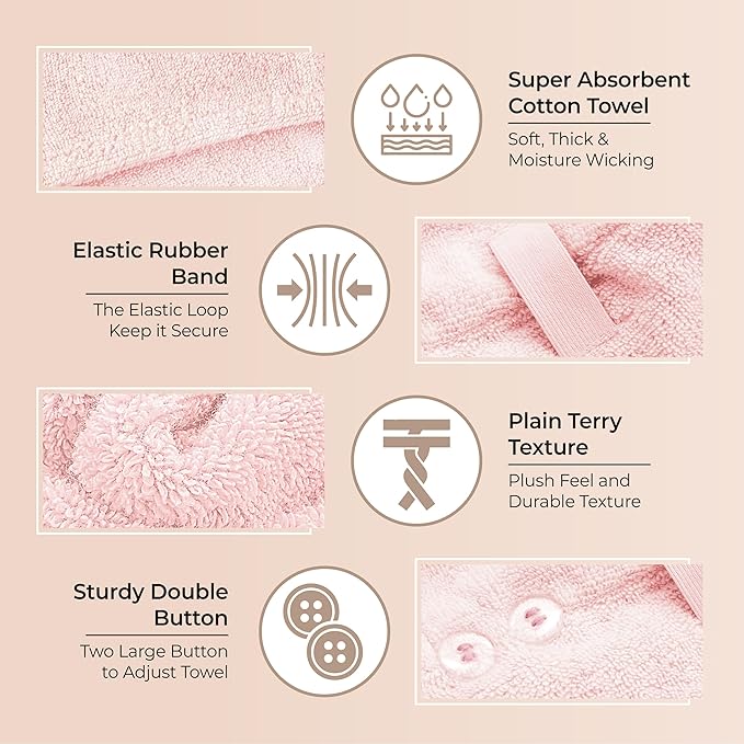 Cotton Hair Towel Wrap for Women/Kids | Quick Dry, Soft & Absorbent 420 GSM - Image 5
