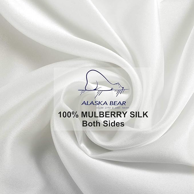 ALASKA BEAR Silk Pillowcase for Hair and Skin, 100% Mulberry Silk Pillow Cases - Image 4