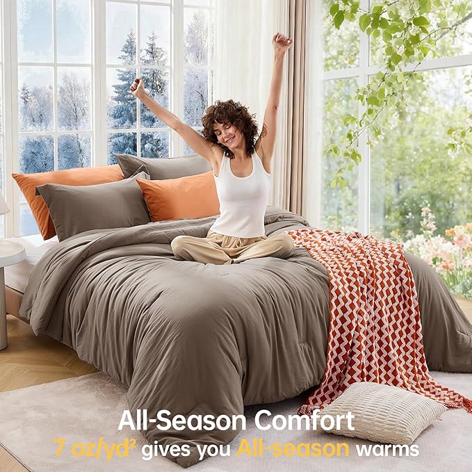 MUXHOMO King Size Comforter Set, All Season Ultra Soft Down Alternative Bedding - Image 4