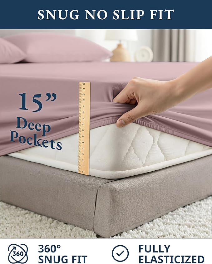 LANE LINEN Queen Size Sheets Set, 100% Organic Cotton Sheet Set, Percale Weave - Image 7