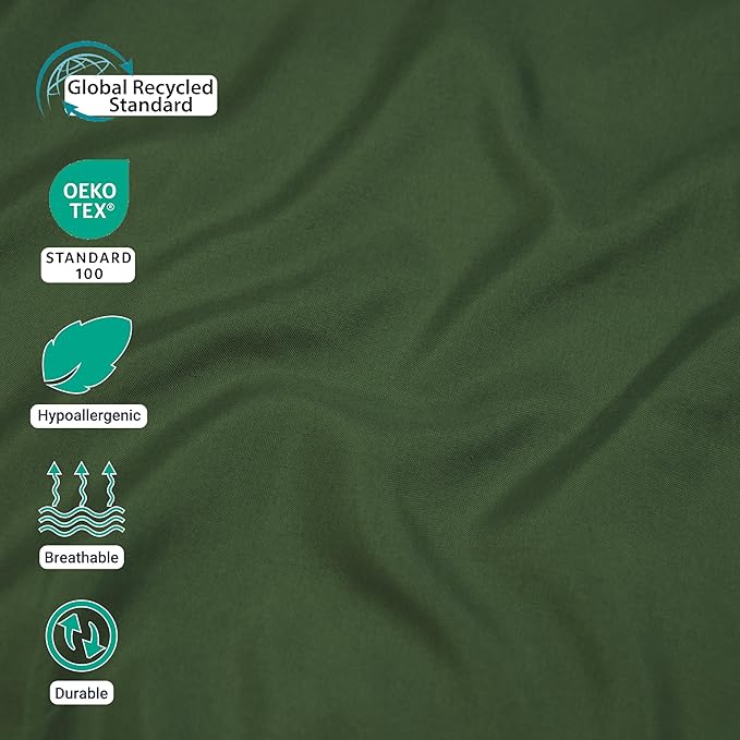 ZPECC Full Flat Sheet Only 6 Pack, Durable Olive Green Top Bed Sheets - Image 4