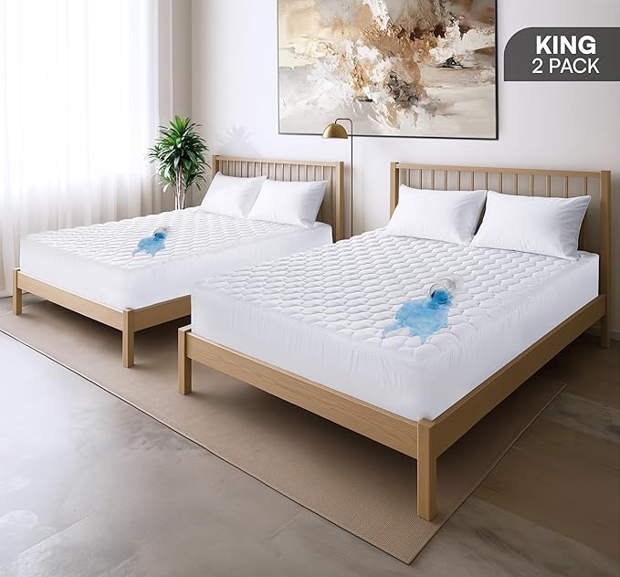 Utopia Bedding 2 Pack Waterproof Mattress Protector, King Mattress Pad - Image 2