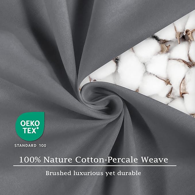 FreshCulture Pure Cotton Fitted Sheets Twin XL Size, 300 Thread Count Percale - Image 4