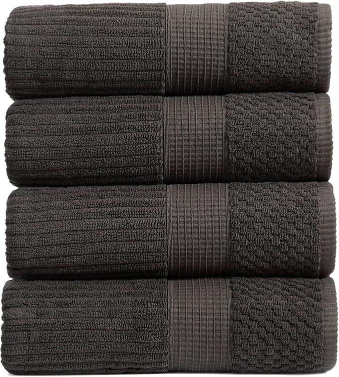 Springtree Home 100% Cotton Bath Towel Set of 4 | Super Soft & Absorbent by SpringtreeHome