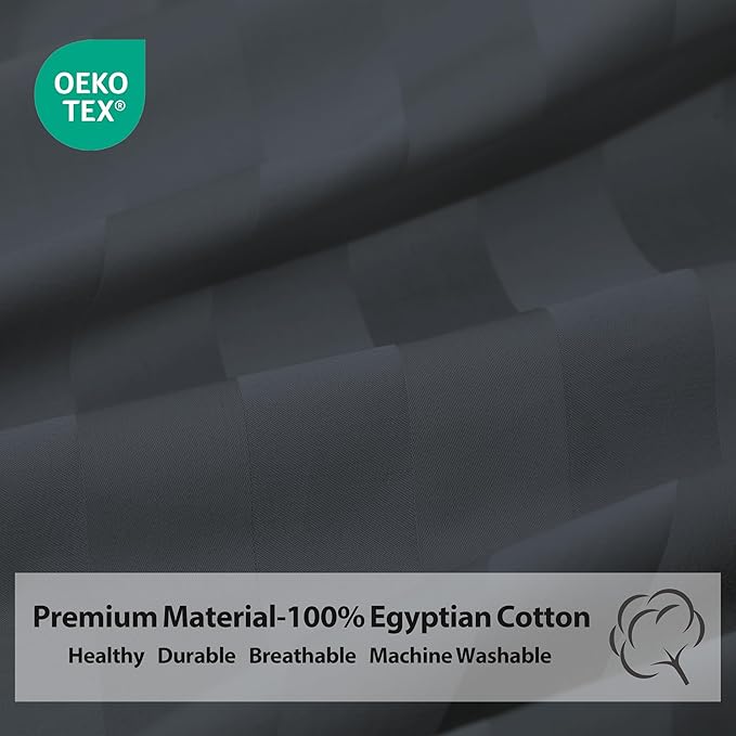 100% Egyptian Cotton Fitted Sheet Twin Size, 600 Thread Count, Single Fitted - Image 3