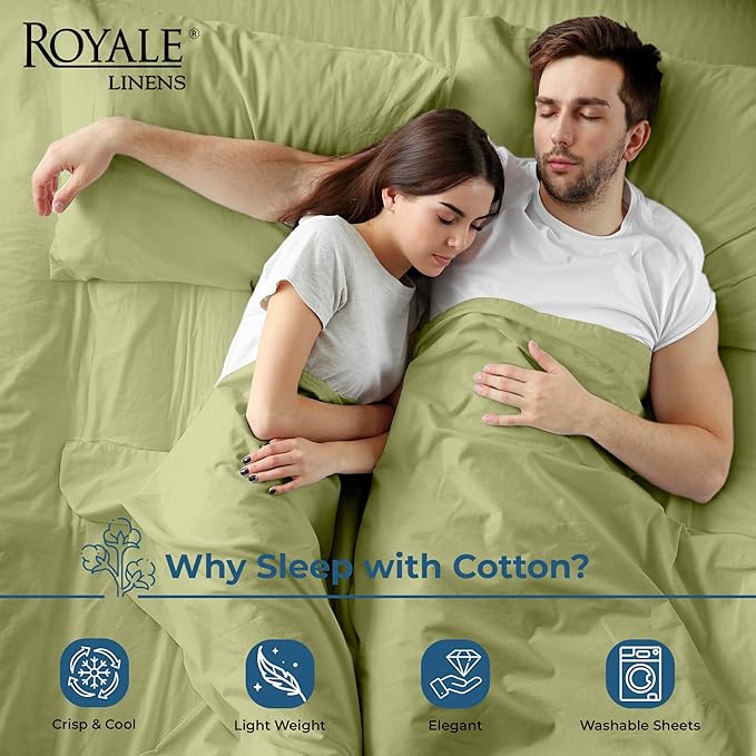 Royale Linens 100% Organic Cotton Twin Flat Sheet Only - Image 3