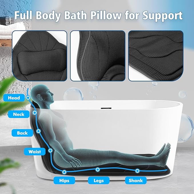 Poemland Full Body Bath Pillow for Tub-Extra Thick Bathtub Pillow - Image 2
