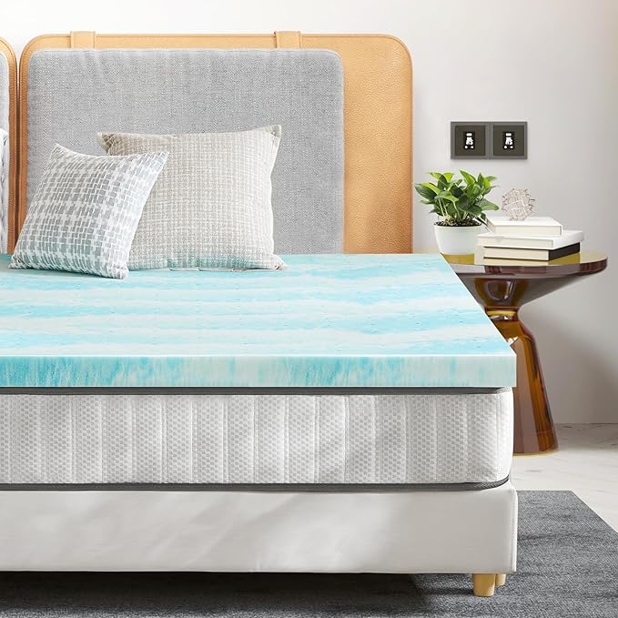 Sweetcrispy Mattress Topper Queen, Memory Foam 3 Inch Thick Gel Infused Cooling - Image 3