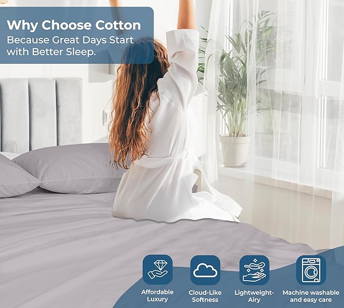Royale Linens 100% Organic Cotton Twin Flat Sheet Only - Image 7