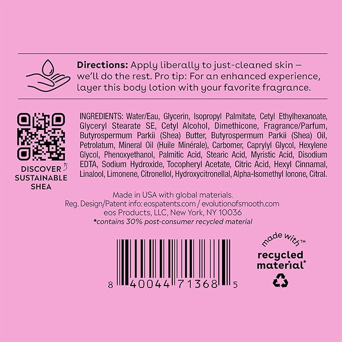 eos Shea Better Body Lotion Pomegranate Raspberry, 24-Hour Moisture Skin Care - Image 8