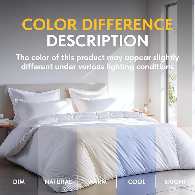 White Classic White Duvet Cover King Size, Microfiber Duvet Cover - Image 6