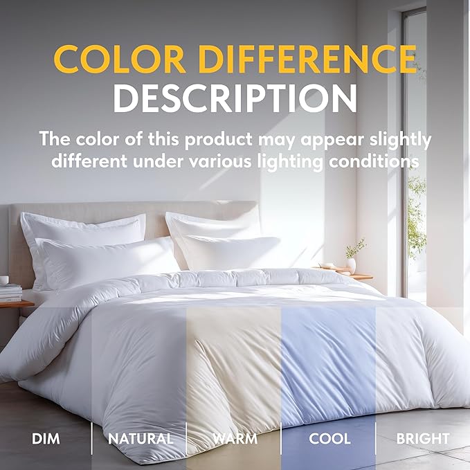 White Classic White Queen Duvet Cover Set, Microfiber Duvet Cover - Image 6