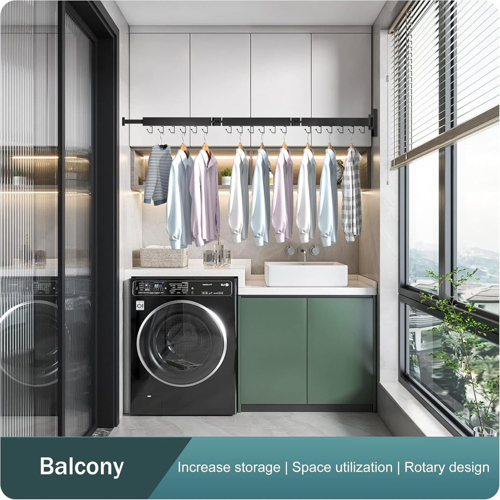 Clothes Drying Rack Wall Mounted,Drying Rack Clothing,Laundry Drying Rack,Wall Mount Clothes Hanger Rack,Laundry Rack Folding,Retractable Clothing Rack,Collapsible Clothes Hanging Rack