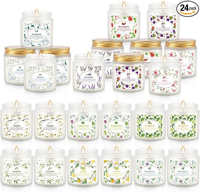 24 Pack Candles for Home Scented Aromatherapy Candles Gifts Set for Women by YIH