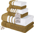 Modern Threads 6-Piece Towel Set – 100% Cotton, Quick Dry, Ultra Absorbent – by ModernThreads