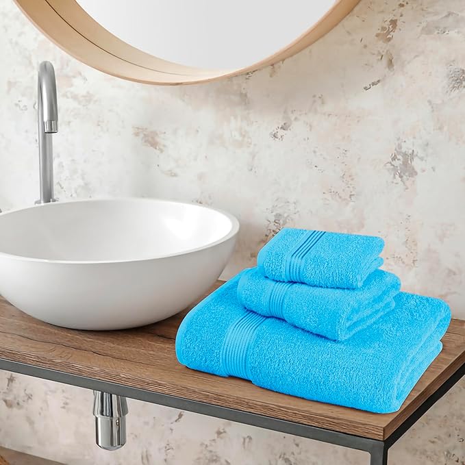 Belizzi Home Ultra Soft 3 Pack Cotton Towel Set, Contains a Bath Towel 28x55 - Image 3
