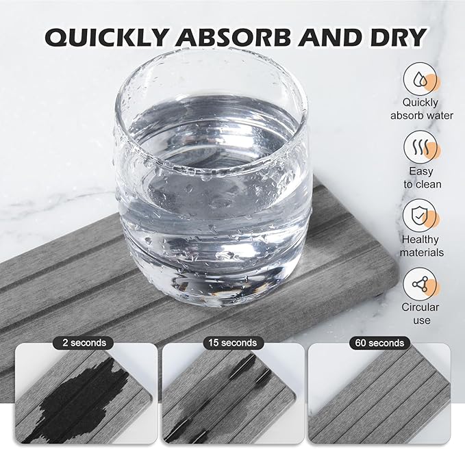 4PCS Stone Drying Tray for Bathroom Sink and Kitchen Counter, Fast Drying - Image 2