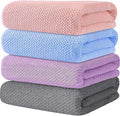 4 Pack Bath Towel Set, Lightweight Waffle Bath Towel Set, Microfiber Super Soft by Wuwahold