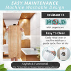 ENKOSI Bath Mat – PVC Large 40 x 16 Inch Non-Slip Bathtub Mat with Secure Suction Cup Grip & Drain Holes – Extra Long Bathroom Shower Mat for Tub and Shower Floors with Wood Print Design (40x16 Wood)