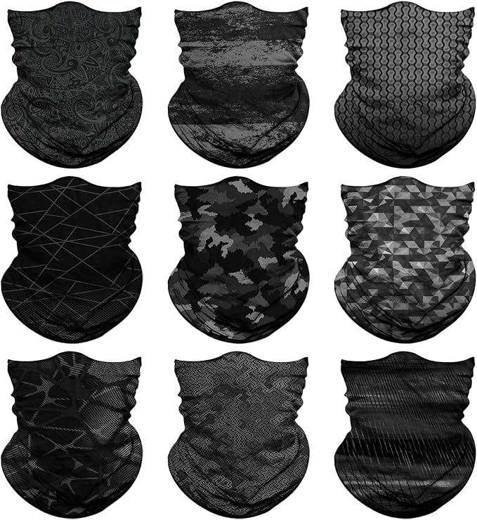 Venswell Neck Gaiter Face Mask Men Women, Seamless Bandana Rave Face Cover by Venswell