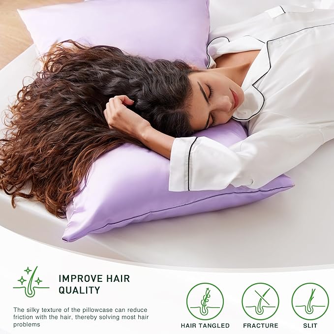 Love's cabin Satin Pillowcase Set of 2 Standard Size 20x26, Cooling Pillow - Image 4
