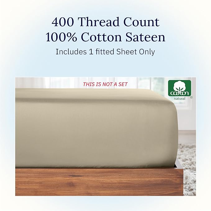 California Design Den Deep Pocket King Fitted Sheet Only, Soft 400 Thread Count - Image 4