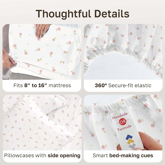 California Design Den Soft 100% Cotton Full Size Bed Sheets Set, 400 Thread - Image 5