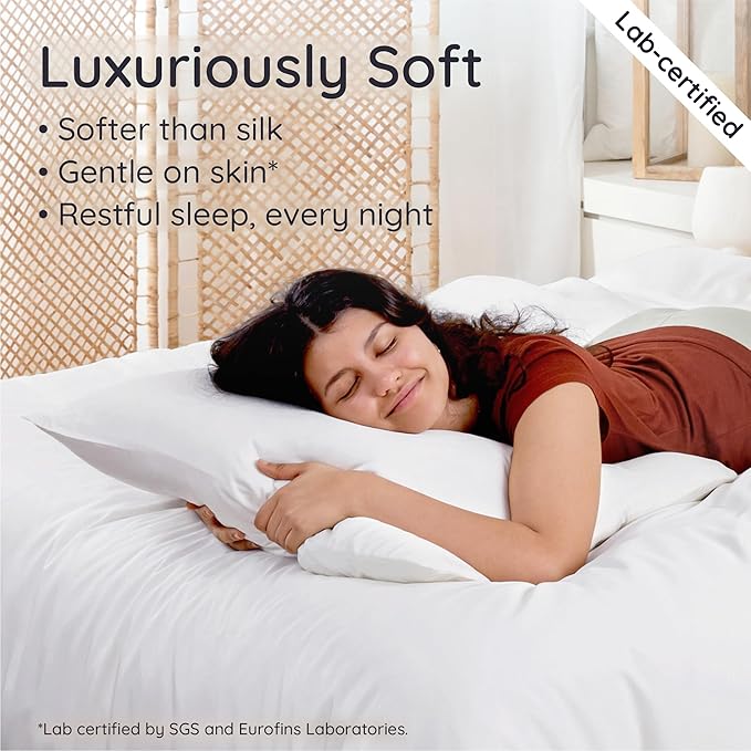 Bambaw 100% Viscose Derived from Bamboo Pillowcase Standard Size – Set of 2 - Image 4