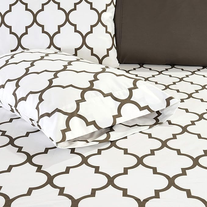 Elegant Comfort Luxury Soft Bed Sheets Quatrefoil Pattern - Image 4