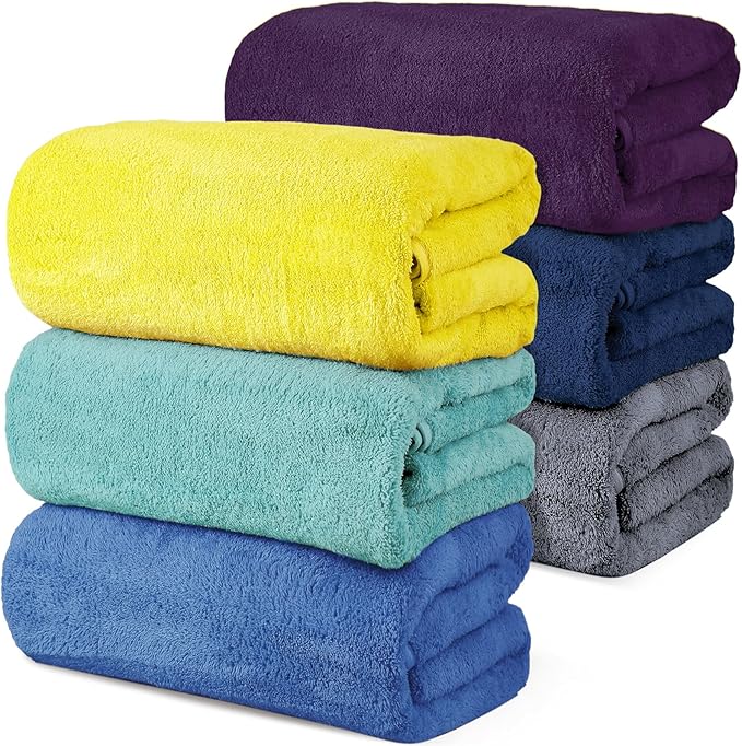 VitalCozy Set of 6 Large Bath Towels by VitalCozy
