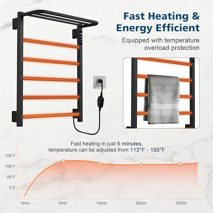Heated Towel Racks for Bathroom, Hot Towel Warmer - Image 5