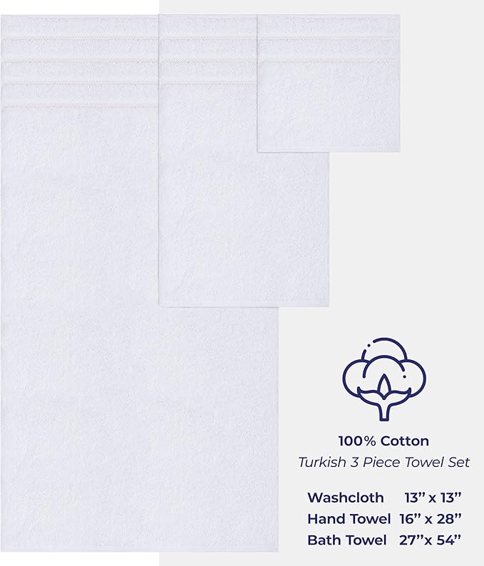 American Soft Linen Premium 3 Piece Towel Set, 1 Bath Towel 1 Hand Towel 1 - Image 4