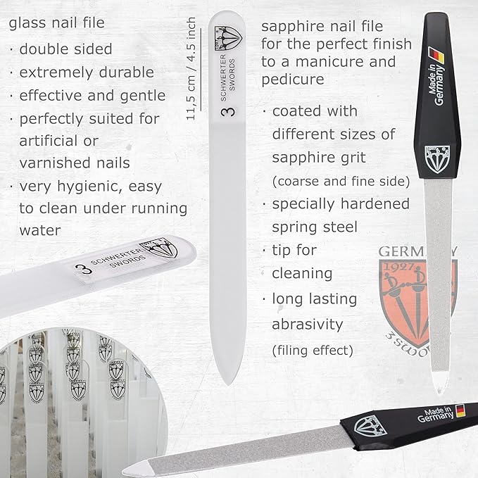 3 Swords Germany – brand quality 8 piece manicure pedicure grooming kit set - Image 3